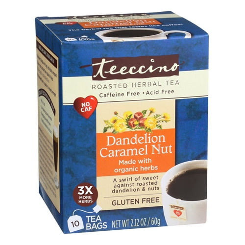 Teeccino Dandelion Caramel Nut Chicory Herbal Tea, 10 Ea, 2 Pack