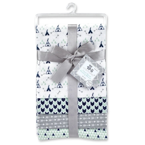 Cribmates 4-pack Flannel Receiving Blankets - Triangles