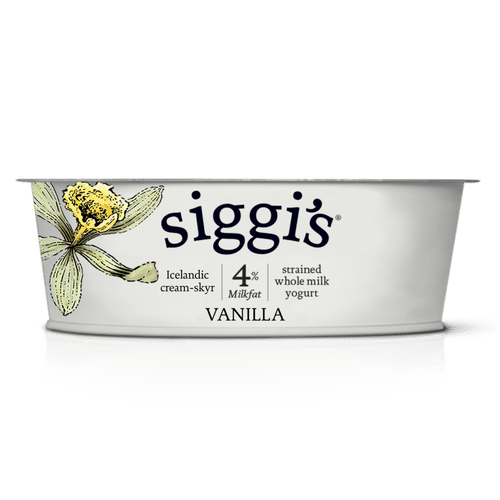 (12 Pack) Siggis 4% Strained Yogurt, Vanilla, 4.4 Oz