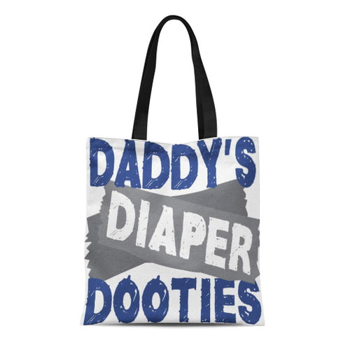 Ashleigh Canvas Tote Bag Duties Daddy Diaper Dooties Funny Dad Baby Father Reusable Handbag Shoulder Grocery Shopping Bags