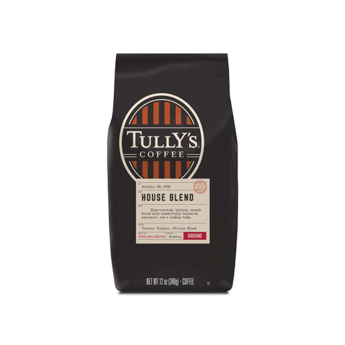 Tully's Coffee House Blend, Ground Coffee, Medium Roast, Bagged 12oz