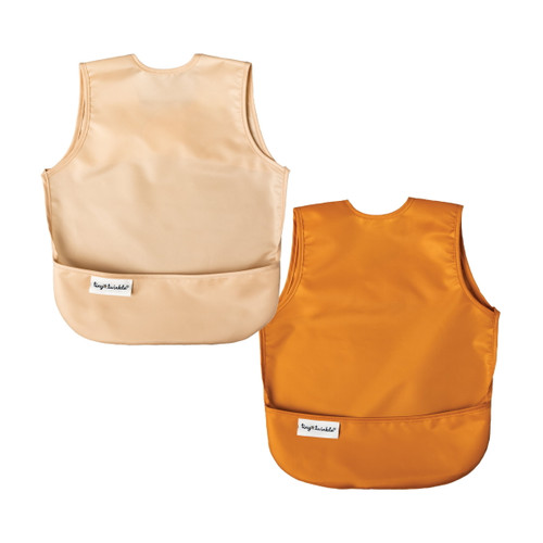 Mess-proof Apron Bib 2 Pack - Sand, Cinnamon
