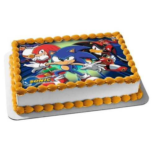 Sega Sonic The Hedgehog Knuckles Edible Cake Topper Image, 10" X 8"
