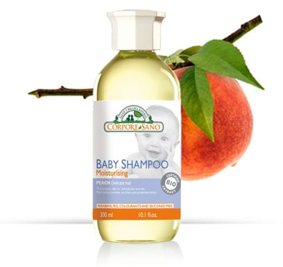 Corpore Sano Mild Baby Shampoo With Peach Extract-hypoallergenic-delicate Hair And Skin-natural And Soft- Certified Organic-300 Ml/10.1 Fl. Oz