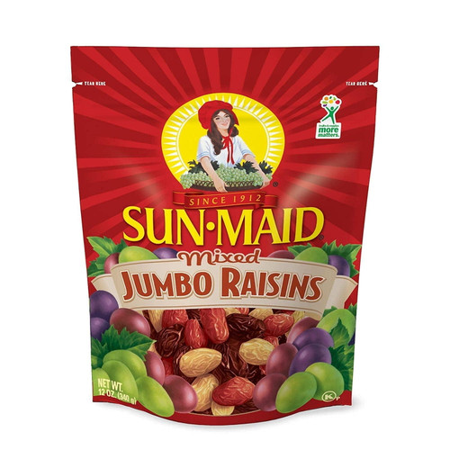 Sun Maid Mixed Jumbo Raisins, 12 Ounce Pouches (pack Of 2)