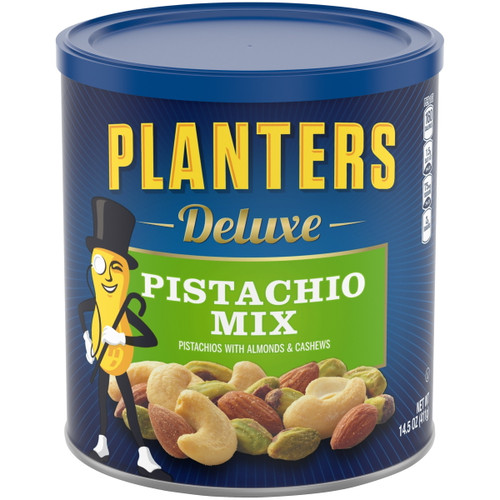 Planters Deluxe Pistachio Nut Mix With Pistachios, Almonds & Cashews, 14.5 Oz Canister