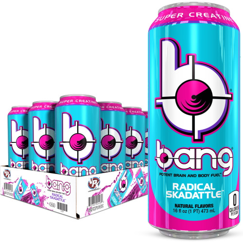 (12 Cans) Bang Radical Skadattle Energy Drink With Super Creatine, 16 Fl Oz