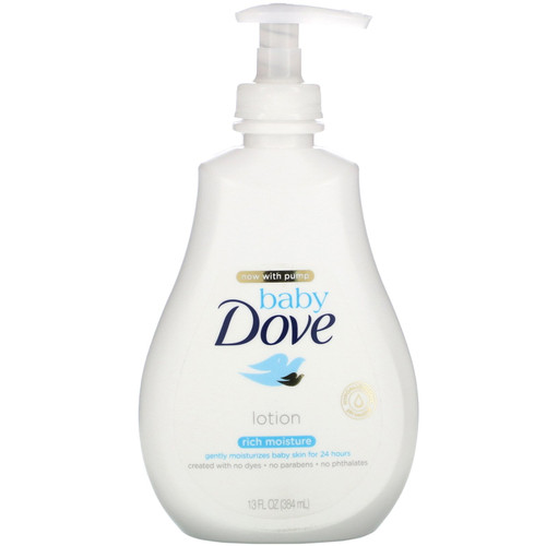 Dove Baby Rich Moisture Lotion, For Babys Delicate Skin, 13 Oz, 6 Pack