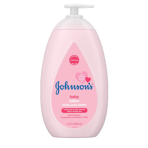 Johnson's Moisturizing Pink Baby Lotion With Coconut Oil, 27.1 Fl. Oz