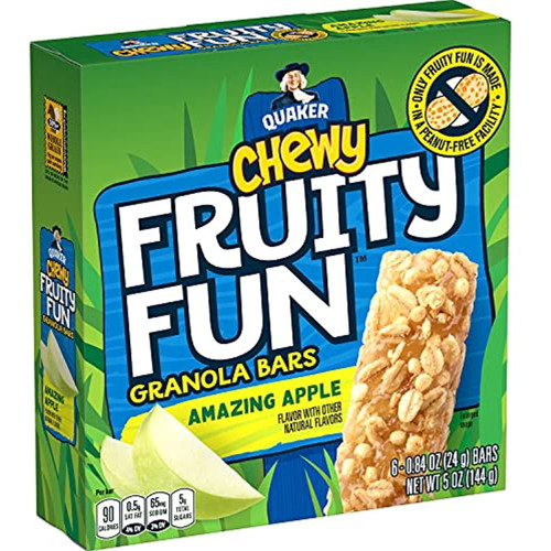 Quaker Chewy Fruity Fun Granola Bars, Amazing Apple, 0.84 Oz, 6 Count