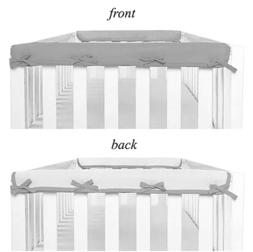 American Baby Company, Ultra Soft Microfiber Reversible Crib Rail Cover, Side Rail 2 Pack, Grey And White