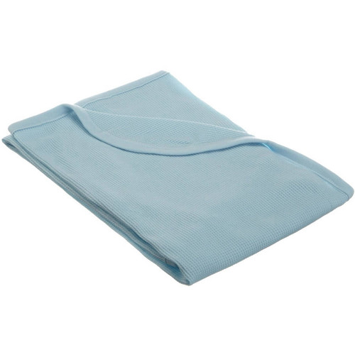 American Baby Company 30 X 40 - Soft 100% Natural Cotton Thermal/waffle Swaddle Blanket, Blue