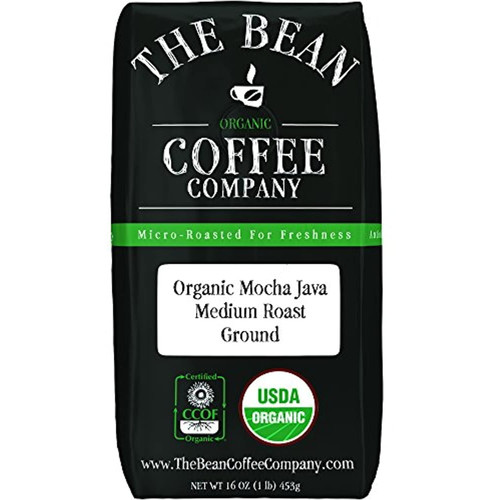 The Bean Coffee Company Organic Mocha Java, Medium Roast, Ground, 16-ounce Bag