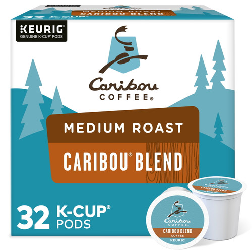 Caribou Coffee Caribou Blend, Keurig Single-serve K-cup Pods, Medium Roast Coffee, 32 Count