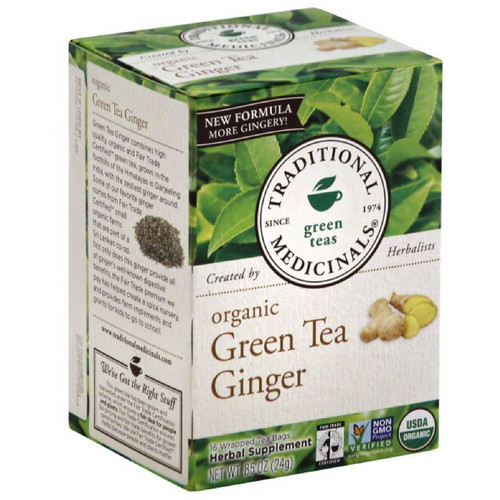 Traditional Medicinals Green Tea With Ginger, Organic-6 X 1 Box