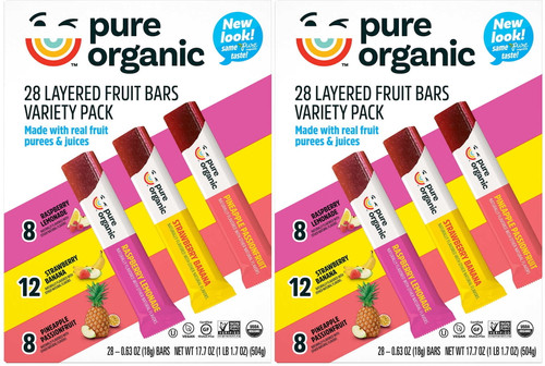 2 Pack | Pure Organic Layered Fruit Bars, 28-count