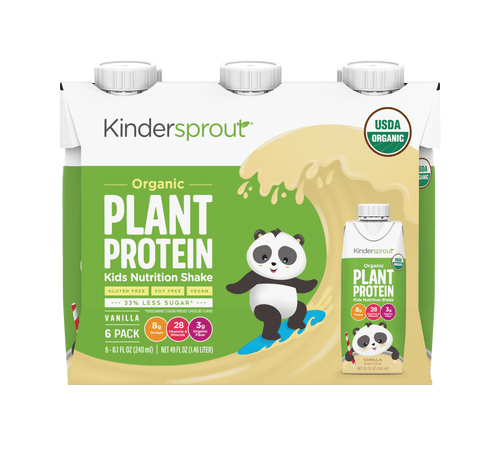 Kindersprout, Organic Plant Based Kids Protein Nutrition Shake, Vanilla, 8.1 Oz (6pk)