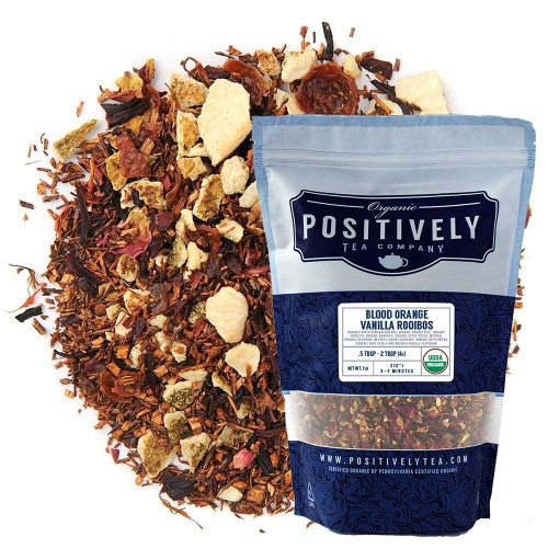 Positively Tea Organic Blood Orange Vanilla, Rooibos Loose Leaf Tea, 16 Oz