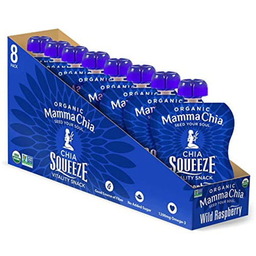 Mamma Chia Organic Vitality Squeeze Snack, Wild Raspberry, 3.5 Ounce (pack Of 16)