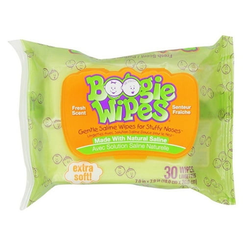 Boogie Wipes Gentle Saline Wipes For Stuffy Noses - 30 Ea, 3 Pack