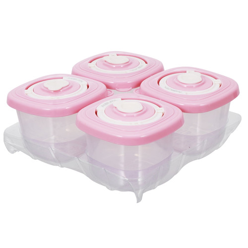 Hemoton 4pcs Baby Blocks Freezer Plastic Food Box Baby Food Container Without Tray