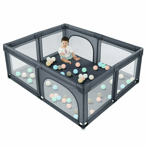 Okvac Kids Baby Playpen Safety Play Center Playard 79"x70" - Gray