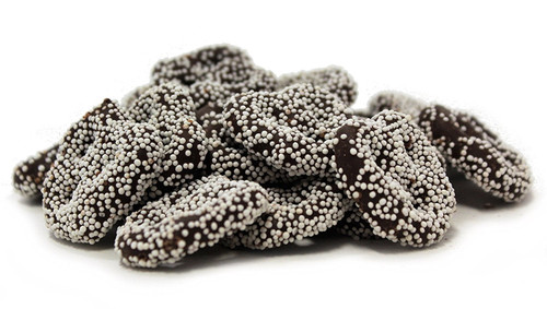 Gourmet Dark Chocolate Covered Pretzels With White Nonpareils By Its Delish 5 Lbs