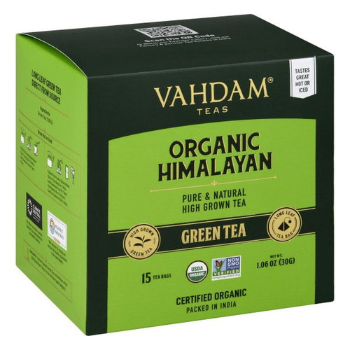 Vahdam India - Green Tea Organic Himalayan - 15 Tea Bags