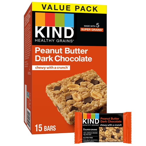 Kind Healthy Grains Bar, Peanut Butter Dark Chocolate, 1.2 Oz, 15 Count