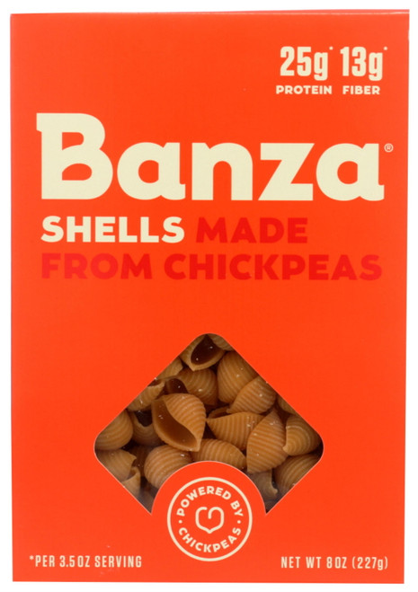 Banza Gluten Free Pasta Shells, Chickpea Pasta, High Fiber & High Protein, 8 Oz