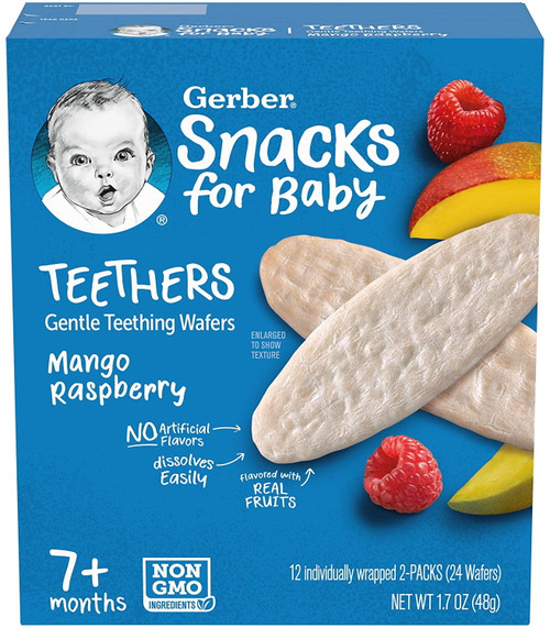 Gerber Snacks For Baby Teethers, Mango Raspberry, 1.7 Oz, 2 Count