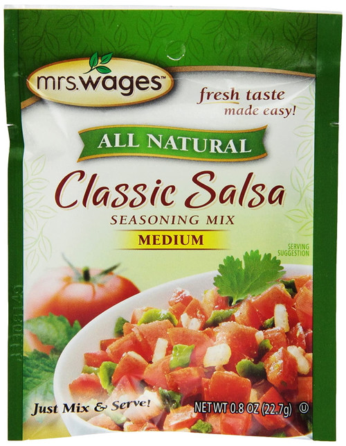 Mrs. Wages Classic Salsa Mix, Medium, 0 .8-ounce Pouches (pack Of 12)