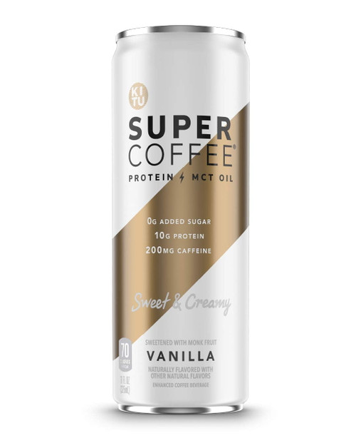 Super Coffee, Keto Protein Coffee (0g Added Sugar, 10g Protein, 70 Calories) [vanilla] 11 Fl Oz, 12 Pack | Iced Smart Coffee Drinks