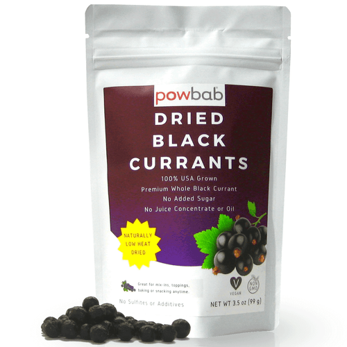 Powbab Dried Black Currants - 100% Usa Whole Ribes Nigrum, Unsweetened, For Jam, Tea (3.5 Oz)
