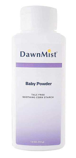 Dukal Baby Powder. 14 Oz Organic Corn Starch Baby Powder. Talcum Free Baby Powder. Delicate Baby Powder. Prevents Diaper Rash And Absorbs Moisture. Aloe And Vitamin E. Hypoallergenic.