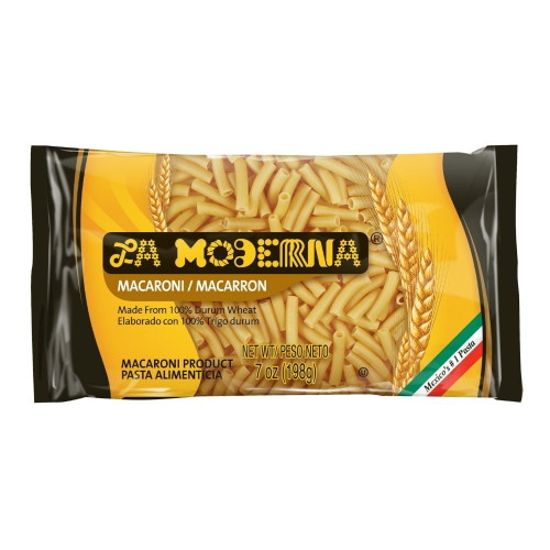 La Moderna Macaroni Pasta Has Been Of Preference For Many Generations, Made From 100% Durum Wheat With A 7 Oz Convenient Size. To Cook This Delicious Pasta, Follow Simple Included Instructions.