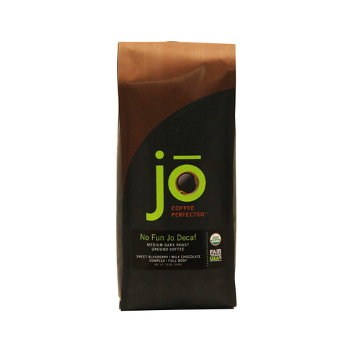 No Fun Jo Decaf: Organic Decaf, Medium-dark Roast, Ground Coffee, 12 Oz