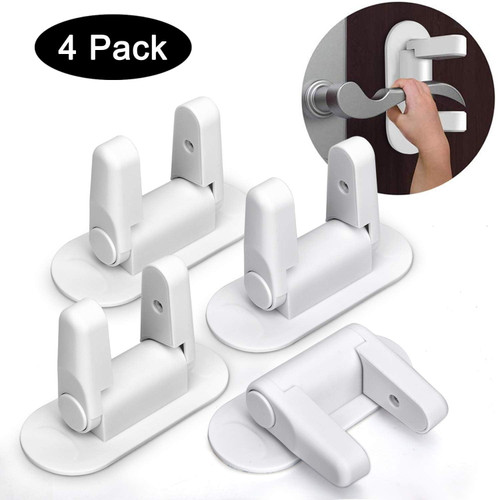 Amerteer 4 Pack Door Lever Lock For Child Safety,amerteer 2019 Upgrade Baby Safety Locks,child Proof Door Handle Lock,3m Adhesive Tape Lock Child Proof Doors/windows & Handles
