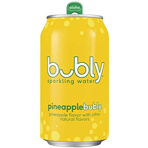 Bubly Sparkling Water, Pineapple, 12 Fl Oz. Cans, (18 Pack)