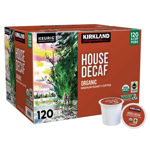 Kirkland Signature Coffee Organic House Decaf K-cup Pod, 120-count
