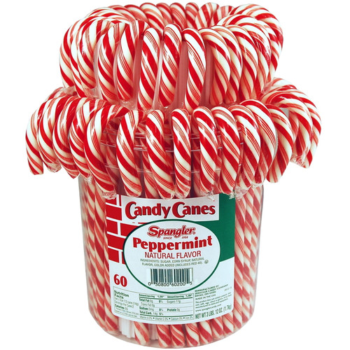 Spangler Peppermint Candy Canes 60 Piece Per Jar (211-x0012)