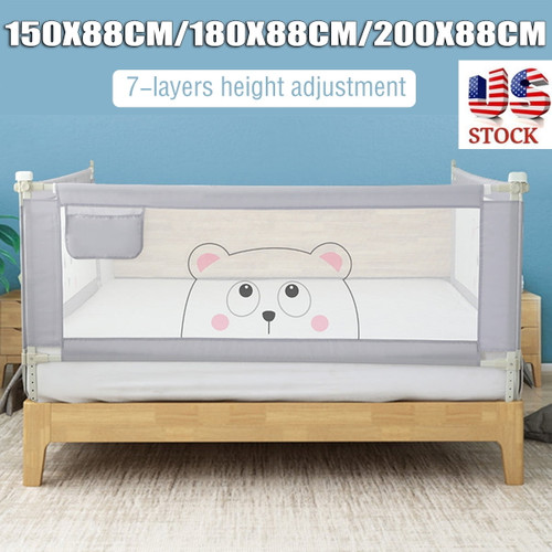 Bed Rails For Toddlers 60''70''80'' 7-layers Height Adjustable Baby Bed Rail Kids Infant Bed Guard Rails Safety Barrier Bedguard Guard For Kids Twin