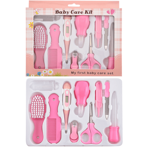 Artrylin Baby Grooming Set, 10 In I Hair, Nail, Nose, Tooth And Ear Clean Essentials Accessories Portable Baby Care Grooming Kit For Baby Girl Or Baby Boy(pink)