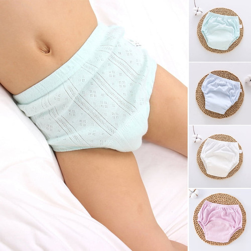Baby Reusable Diapers Cotton Training Pants Toddler Potty Training Underwear For Baby Girl And Boy  Blue L