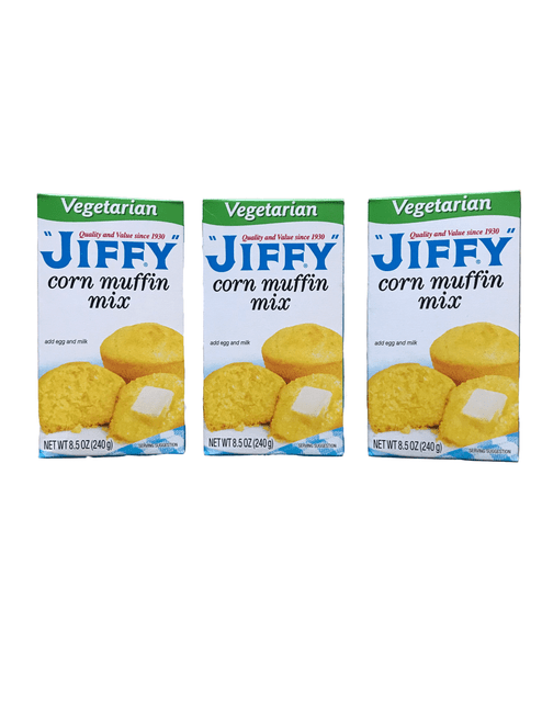 Jiffy Vegetarian Corn Muffin Cornbread Mix, 8.5 Ounce Boxes, 3 Pack