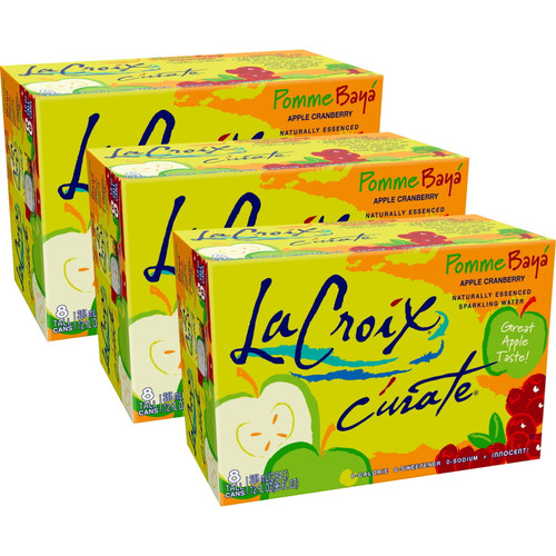 Lacroix Sparkling Water Curate, Pomme Bay (apple Cranberry)- 3/8 Packs 12 Oz