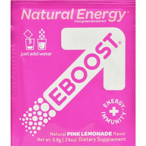 Eboost Natural Powder - Pink Lemonade - Case Of 20 - .24 Oz Energy Supplements