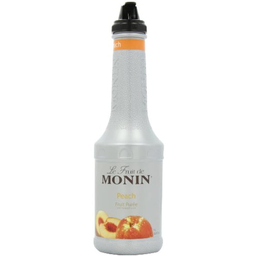 Monin - Peach Purée, Sweet & Juicy Purée, Natural Flavors, Made With Real Fruit & Vegetable Juices, Antioxidant-rich, Fruit Purée For Cocktails, Cooking, Baking, & More, Clean Label (1 Liter, 4-pack)