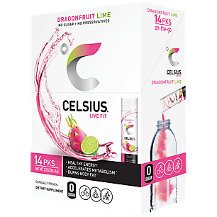 Celsius On-the-go Essential Energy Powder Packs, Dragonfruit Lime (pack Of 14)