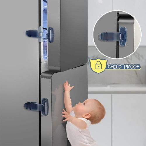 Refrigerator Lock, Weguard Child Safety Locks For Refrigerator Fridge Freezer Door, Baby Proofing Cabinet Lock Latches For Toddler Kids